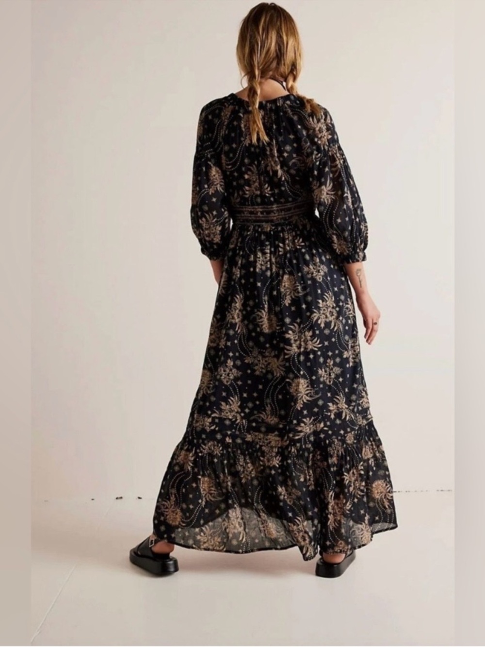 NWT Free People Golden Hour Maxi Dress Size Large Boho MSRP $168 - Picture 2 of 16